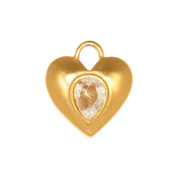 Gold Charm Crystal Heart