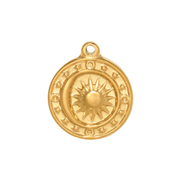 Gold Charm Sun Medallion