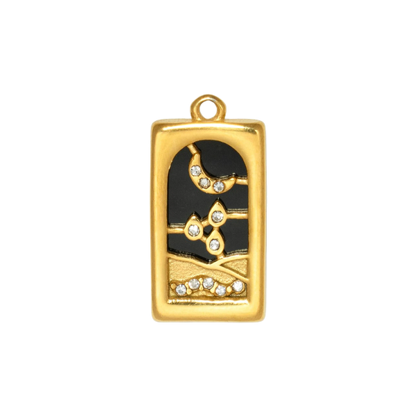 Gold Charm Crescent Moon II