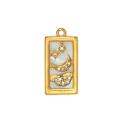 Gold Charm Moon and Stars