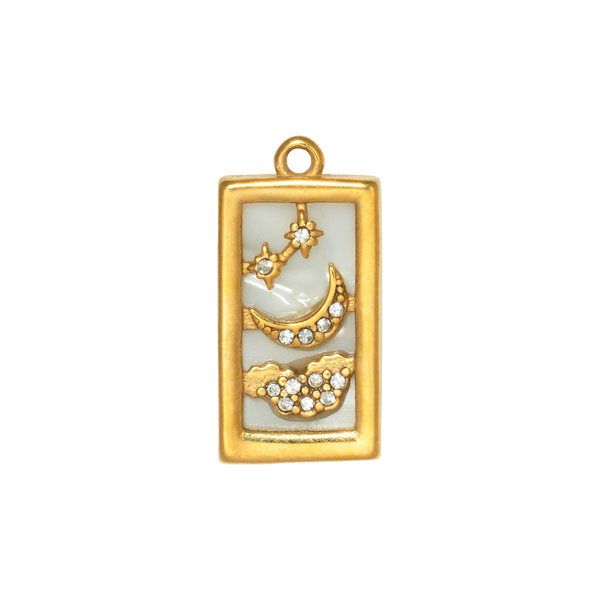 Gold Charm Moon and Stars