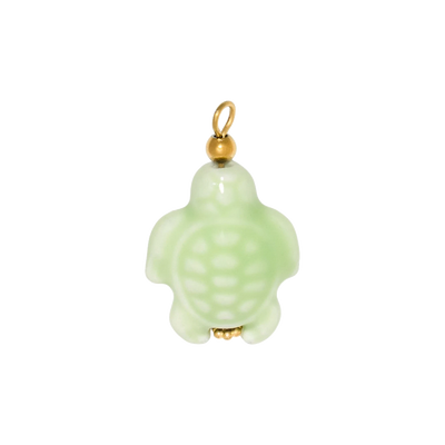 Gold Charm Green Turtle