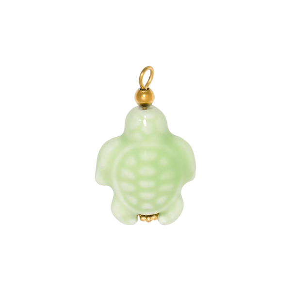 Gold Charm Green Turtle