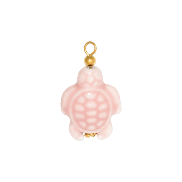 Gold Charm Pink Turtle