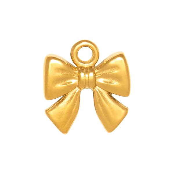 Gold Charm Ribbon Bow