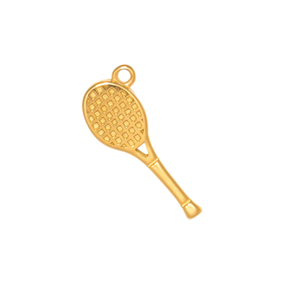 Gold Charm Tennis Racket