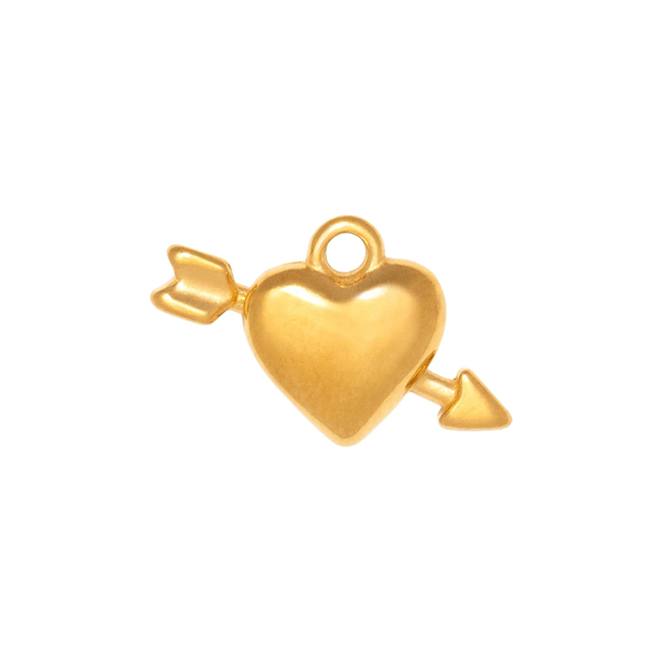 Gold Charm Cupid Heart