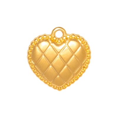 Gold Charm Quilted Heart