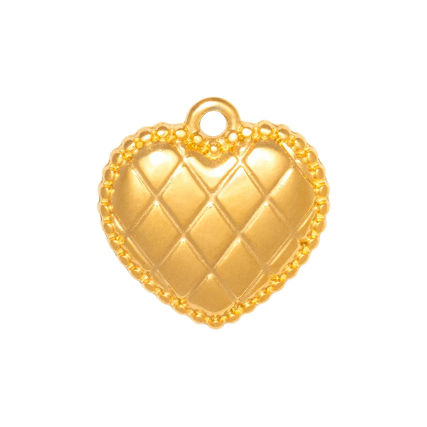 Gold Charm Quilted Heart