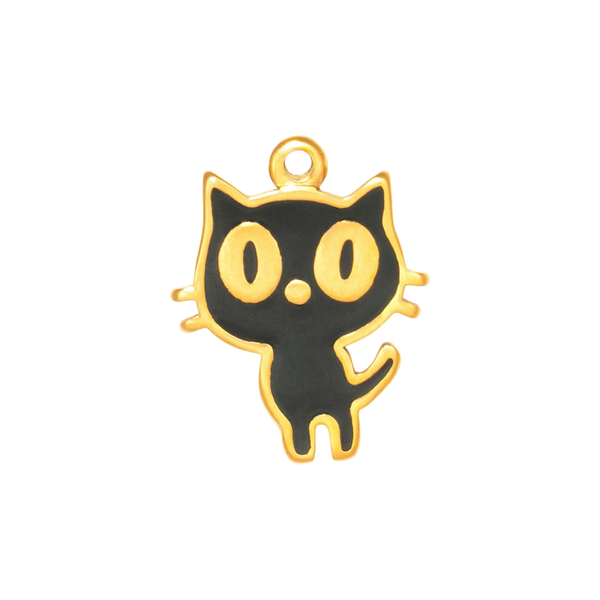Gold Charm Black Cat