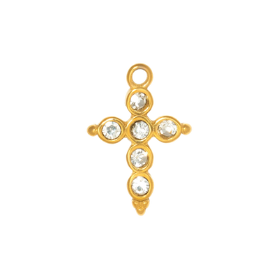 Gold Charm Crystal Cross