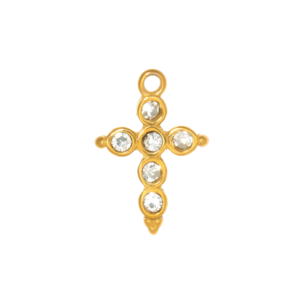 Gold Charm Crystal Cross