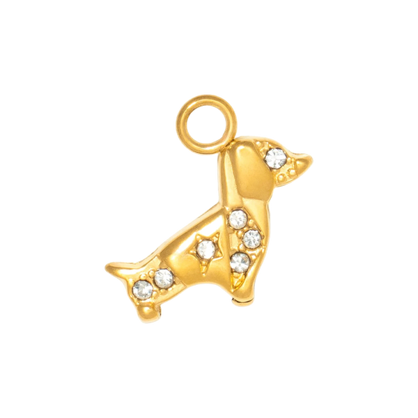 Gold Charm Crystal Puppy