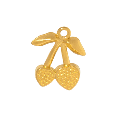Gold Charm Cherry Pair