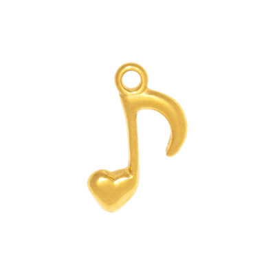 Gold Charm Heart Music Note