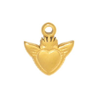 Gold Charm Winged Heart