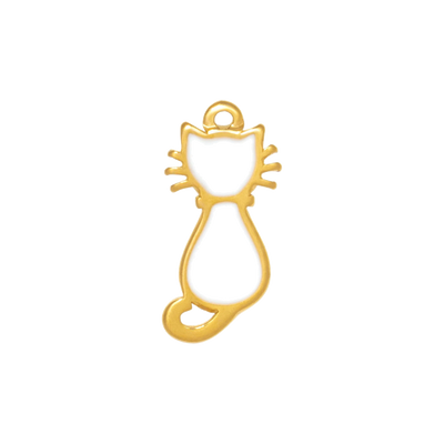 Gold Charm White Cat II