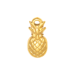 Gold pineapple charm on a white background