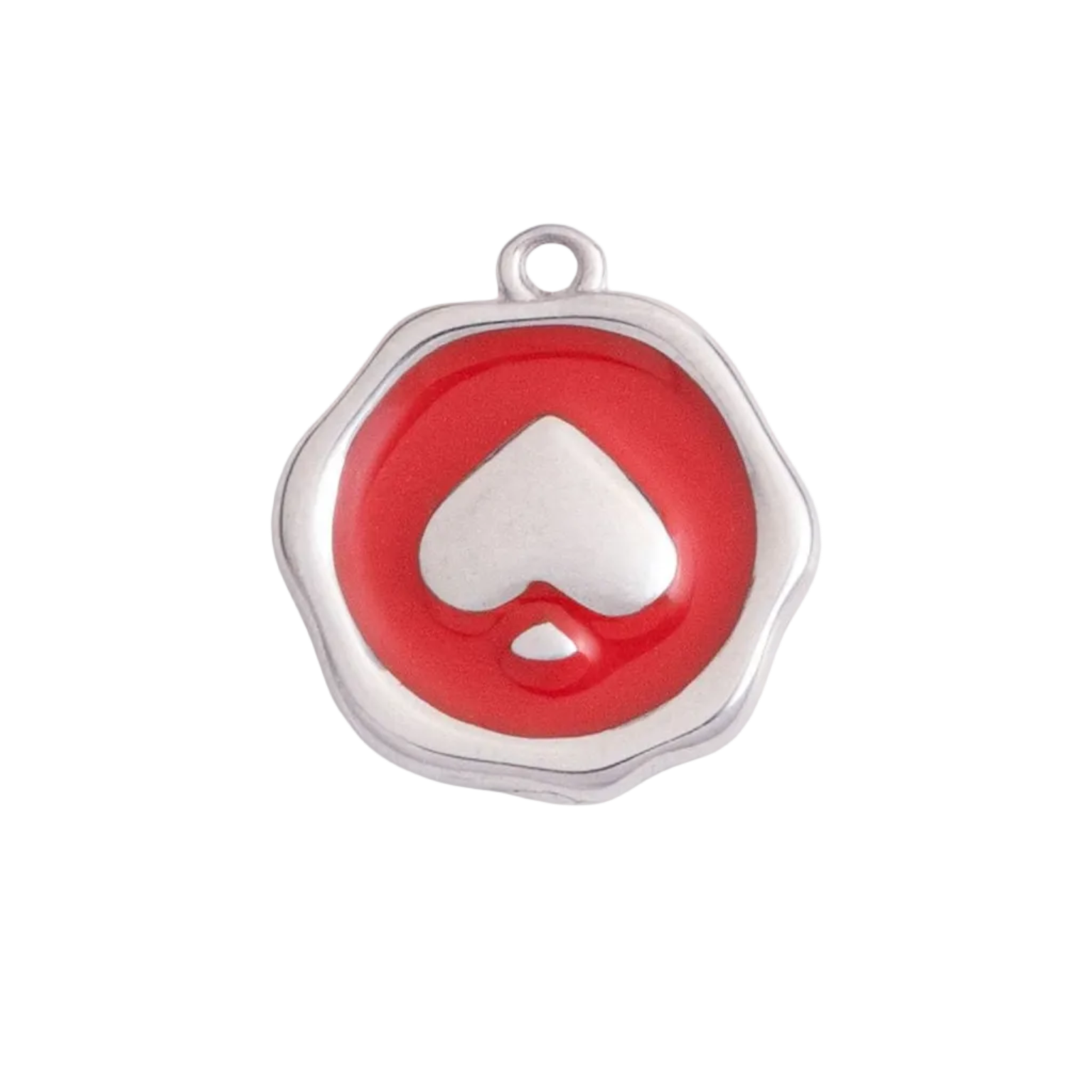 Silver Red Spade