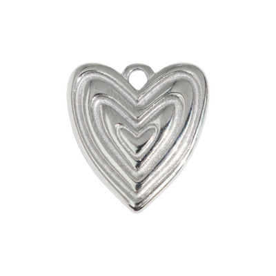 Silver Layered Heart