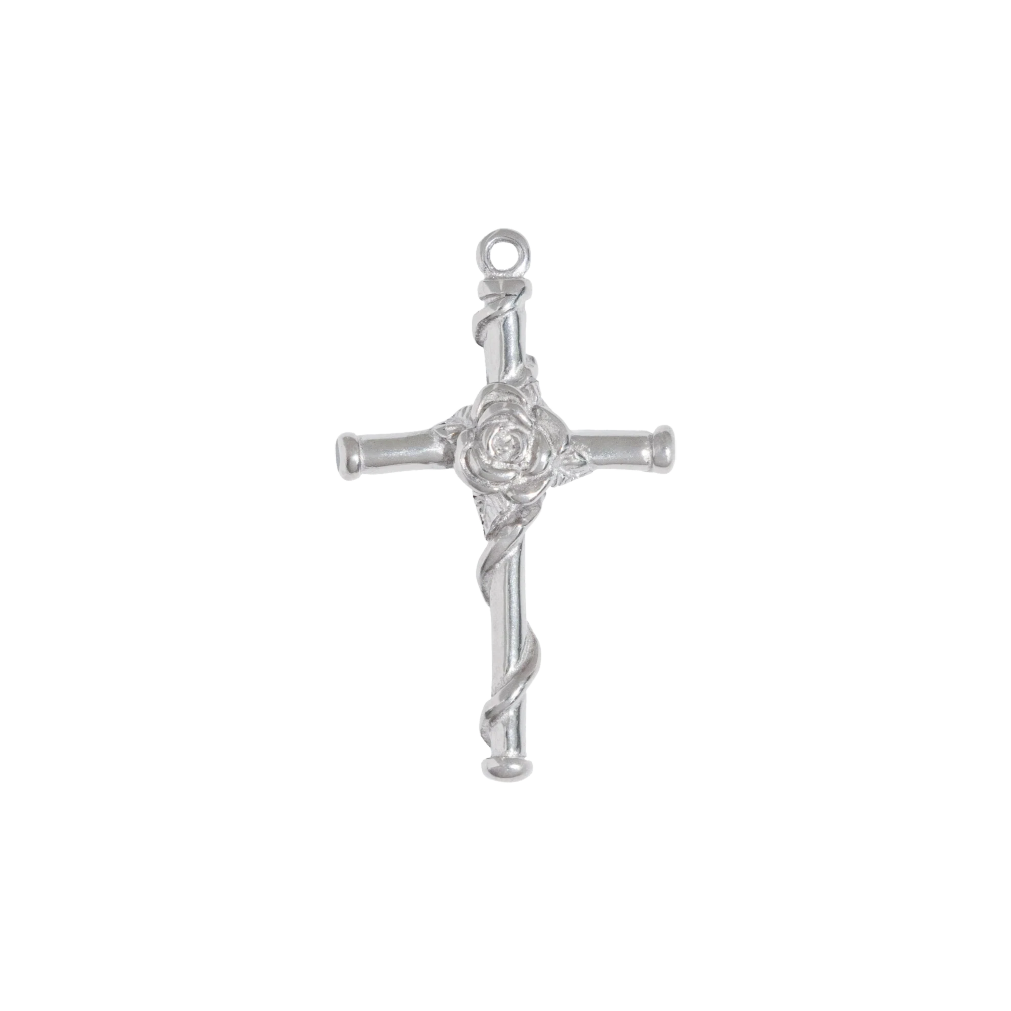 Silver Rose Cross