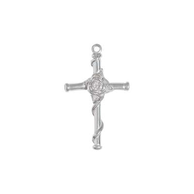 Silver Rose Cross