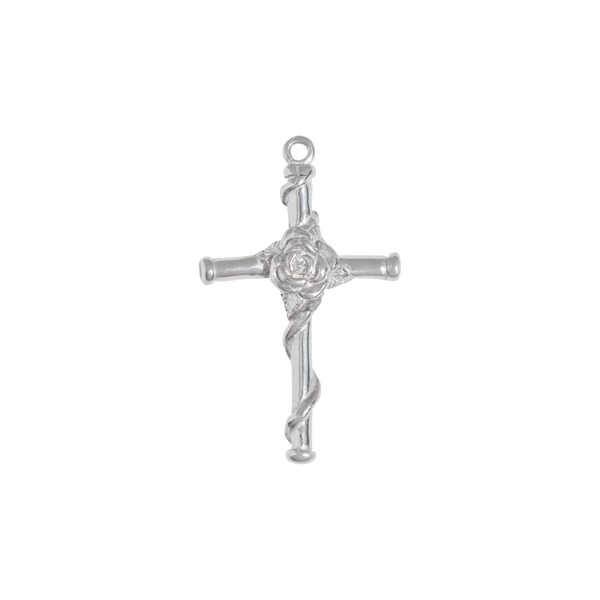 Silver Rose Cross