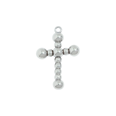 Silver Beaded Cross