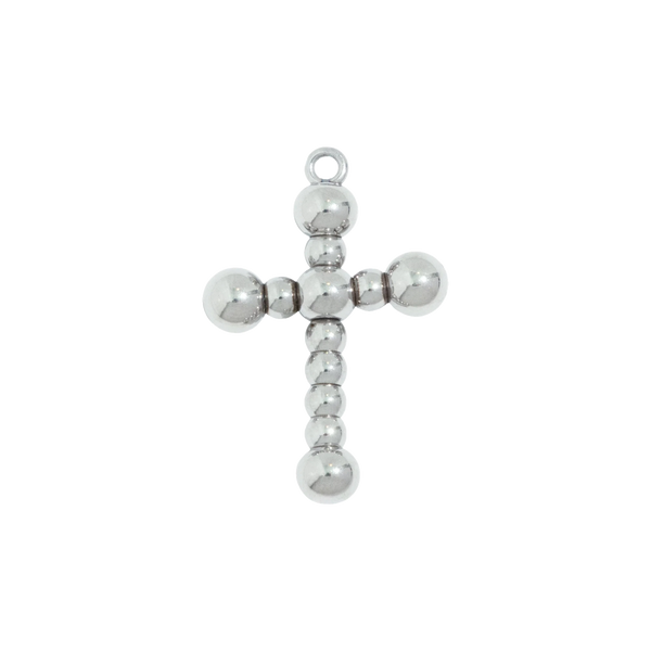 Silver Beaded Cross