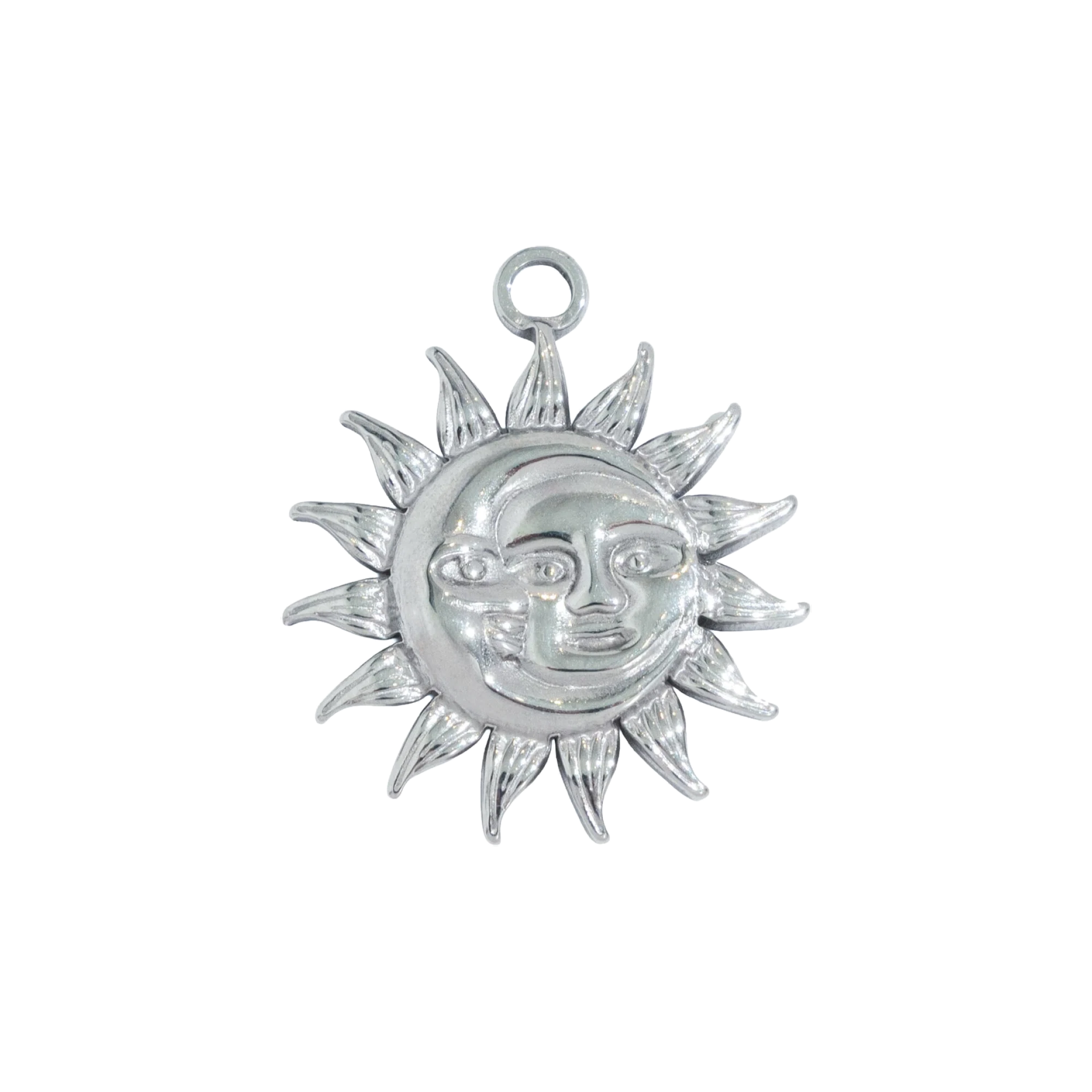 Silver Sun Moon Face