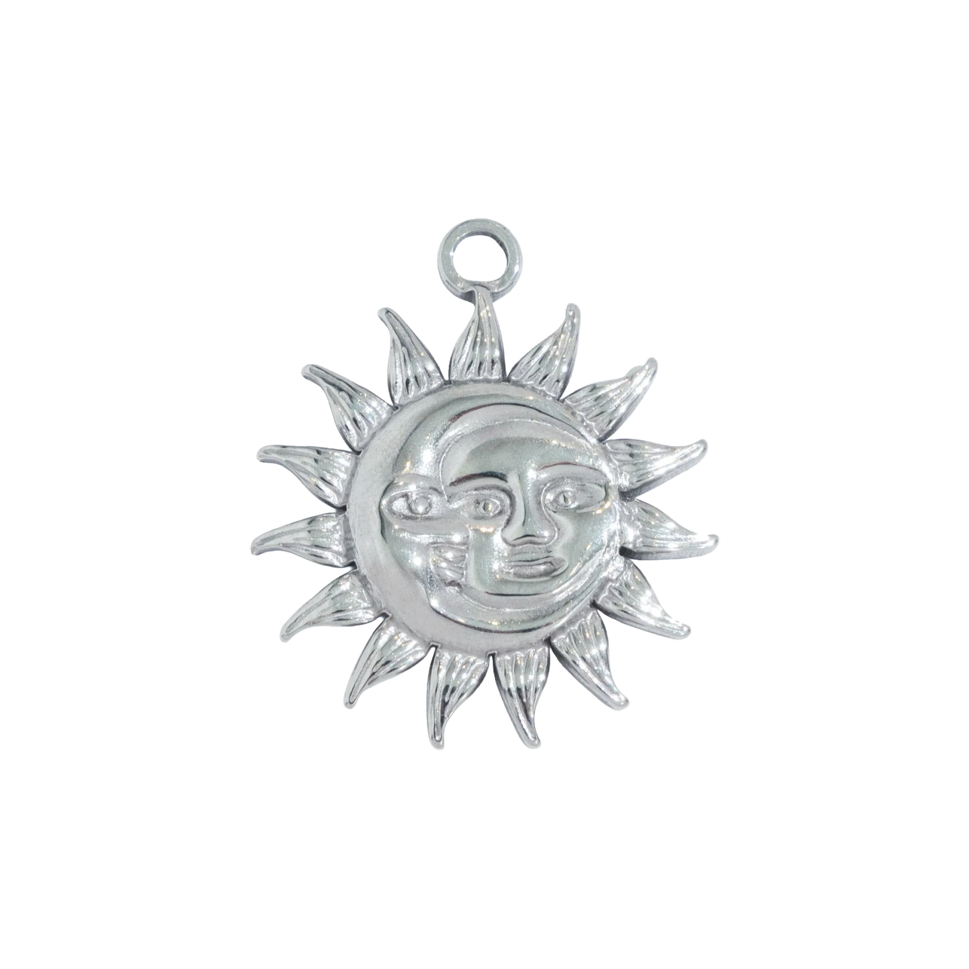 Silver Sun Moon Face