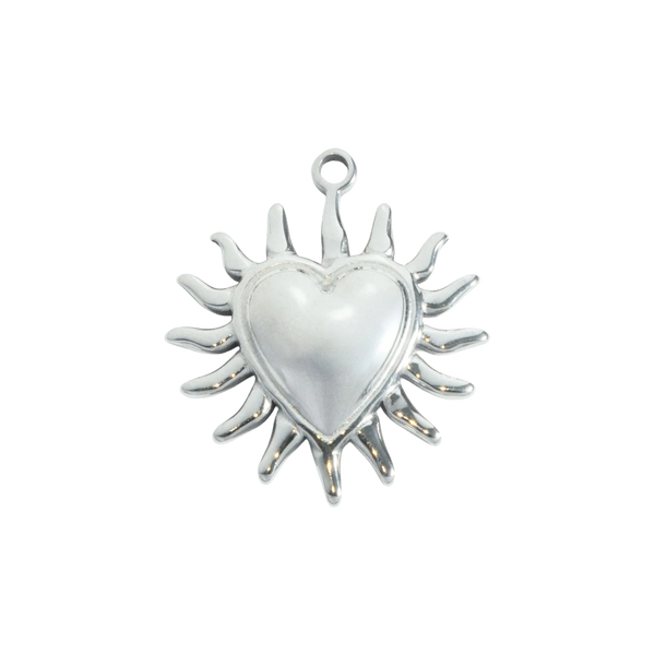 Silver Radiant Heart