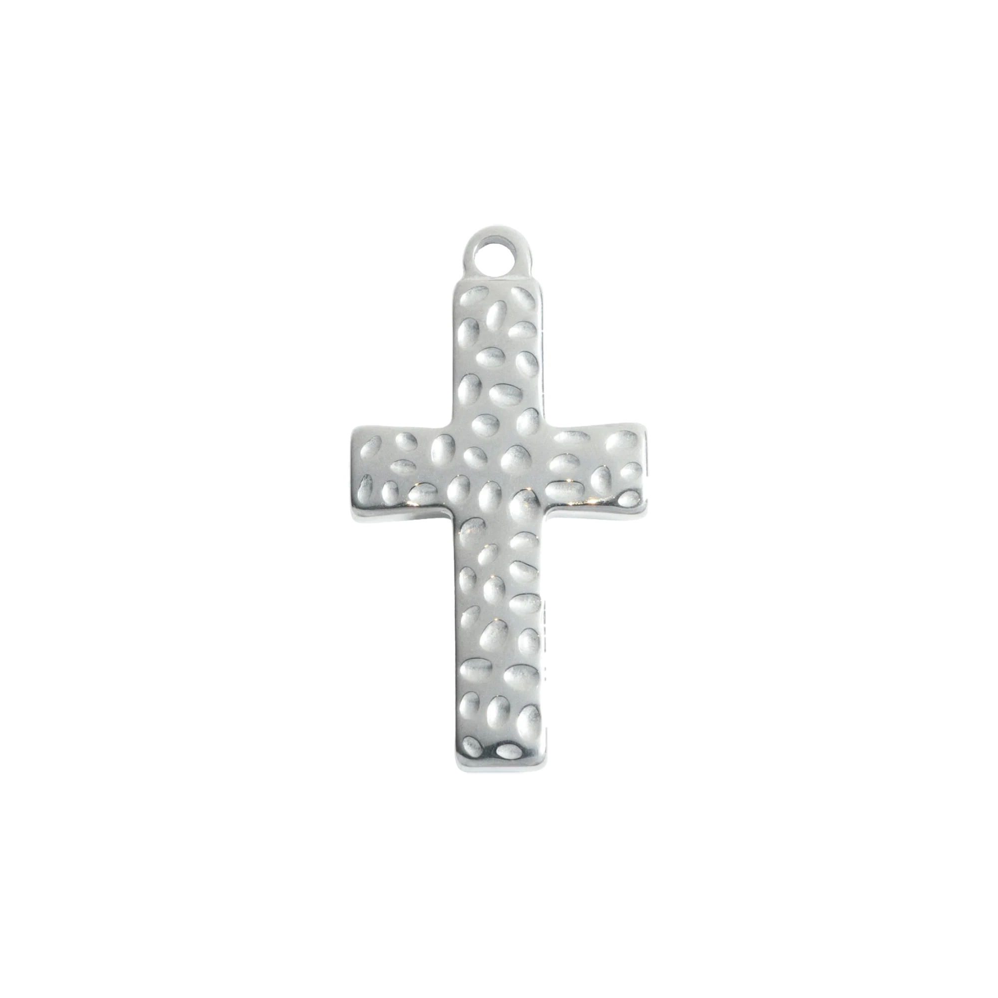 Silver Hammered Cross