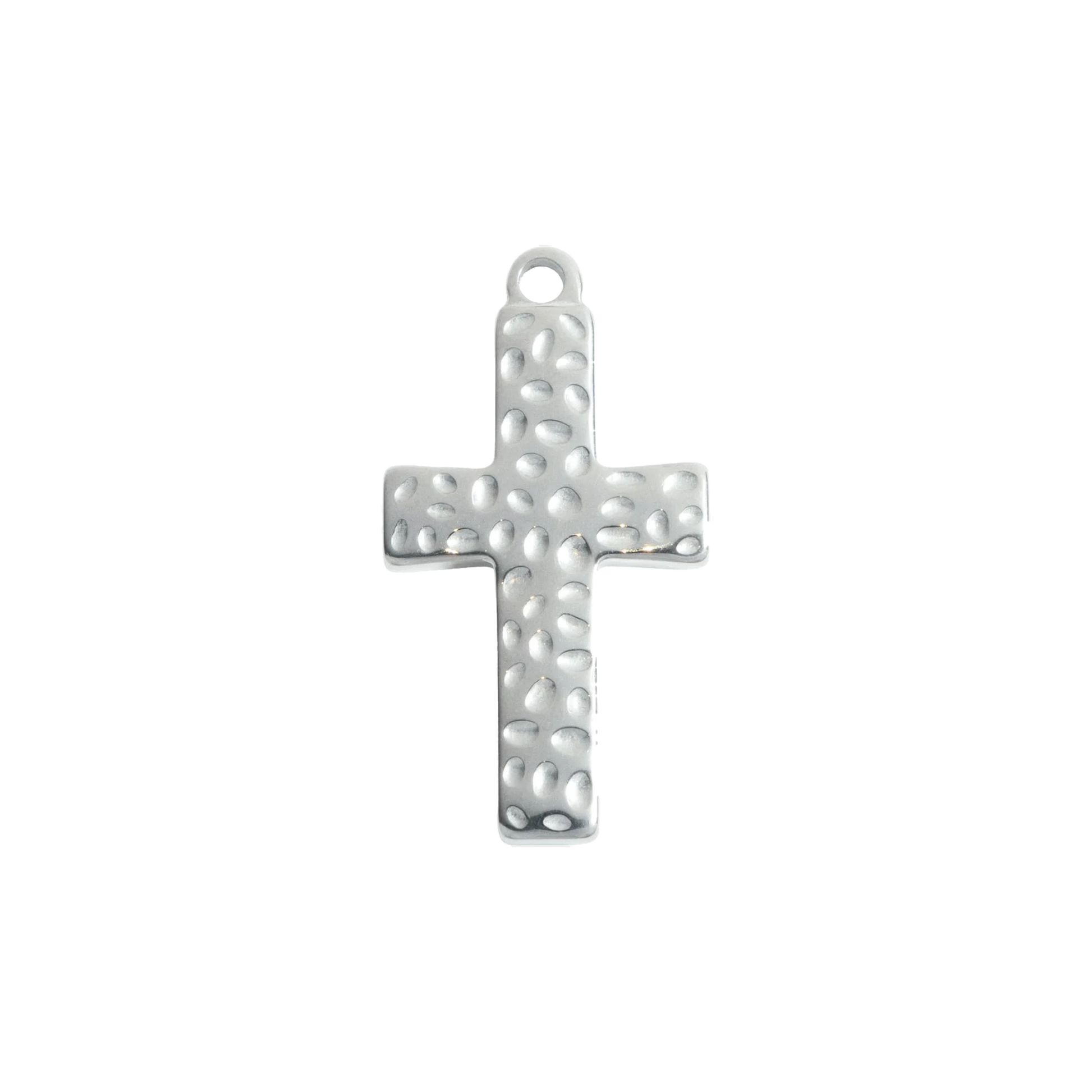 Silver Hammered Cross