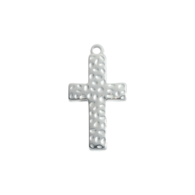 Silver Hammered Cross