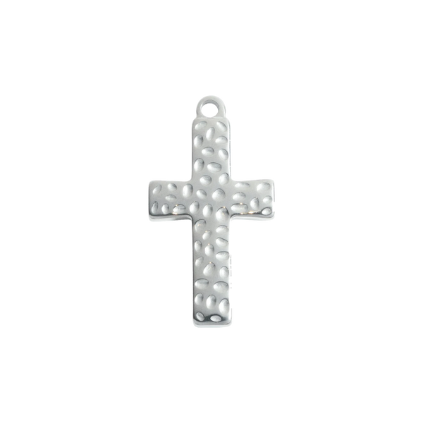 Silver Hammered Cross