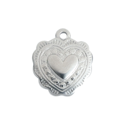 Silver Ornate Heart