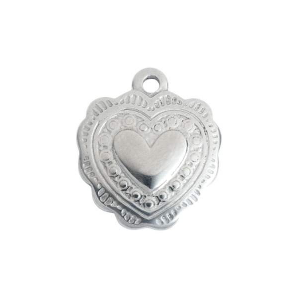 Silver Ornate Heart