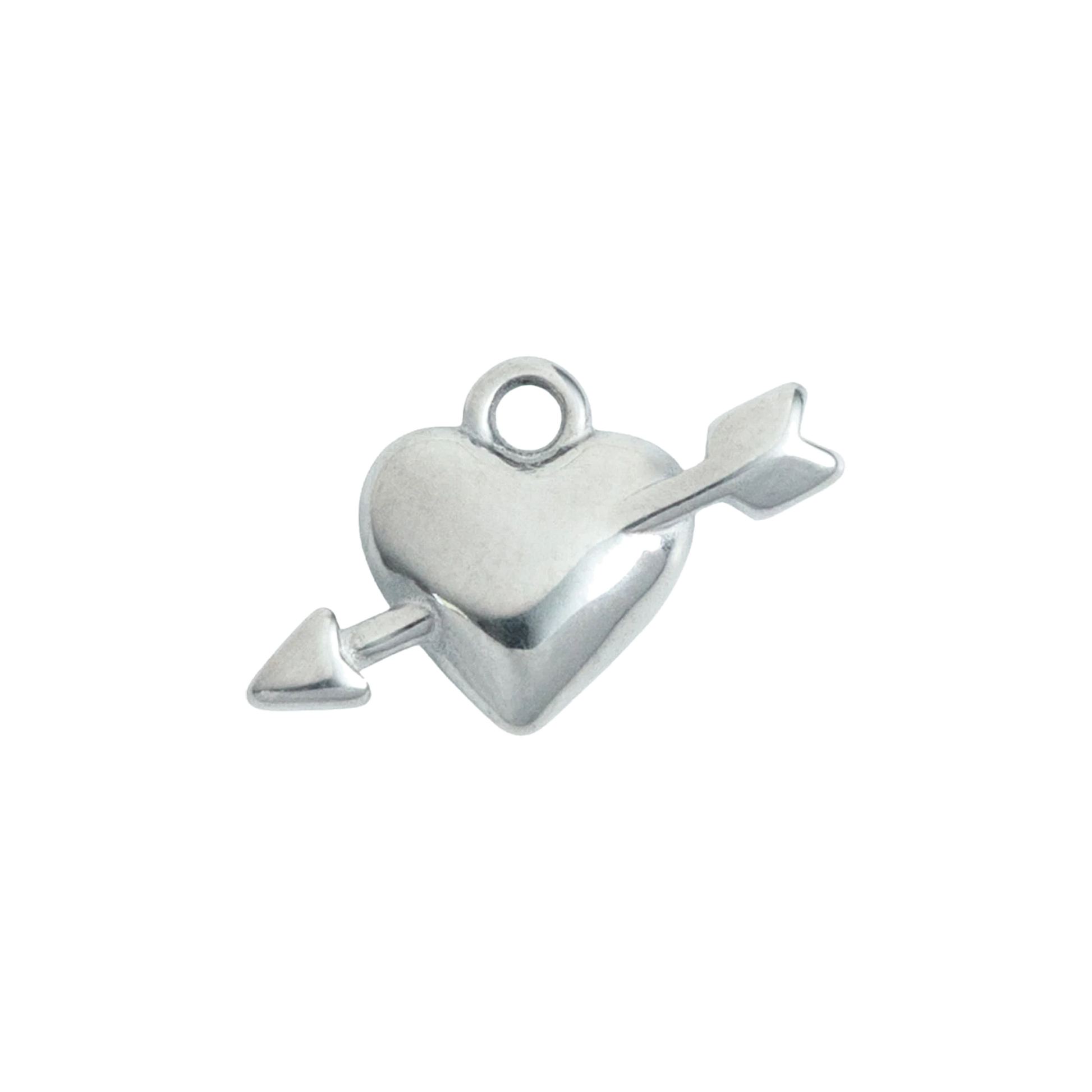 Silver Cupid Heart