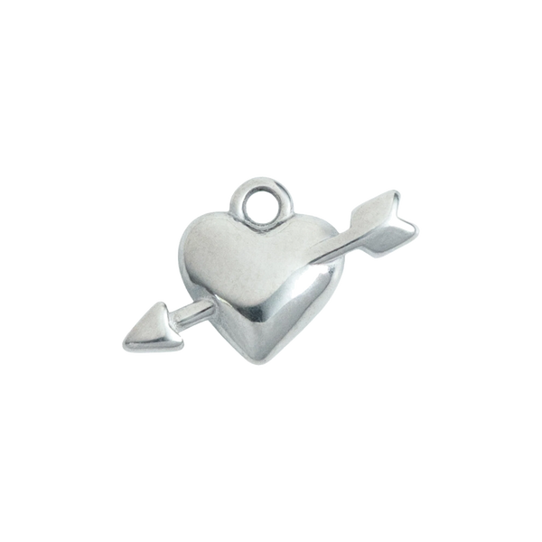 Silver Cupid Heart