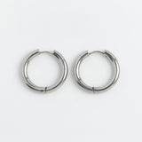 Chunky Silver Huggie Hoop Earrings, product photo