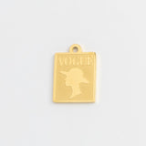 Gold Vogue magazine cover charm