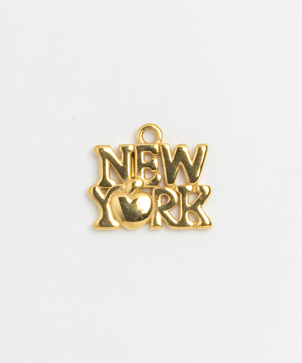 Gold New York Big Apple charm