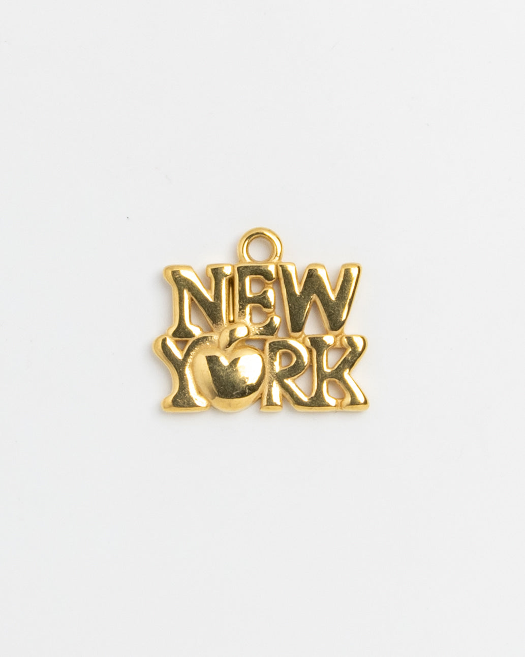 Gold New York Big Apple charm
