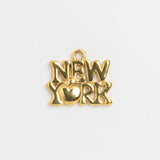 Gold New York Big Apple charm