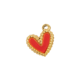 Gold Studded Red Heart Charm