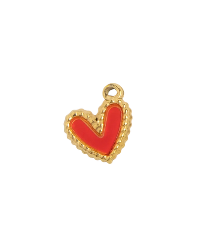 Gold Studded Red Heart Charm