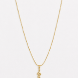 Gold snake pendant necklace on ball chain