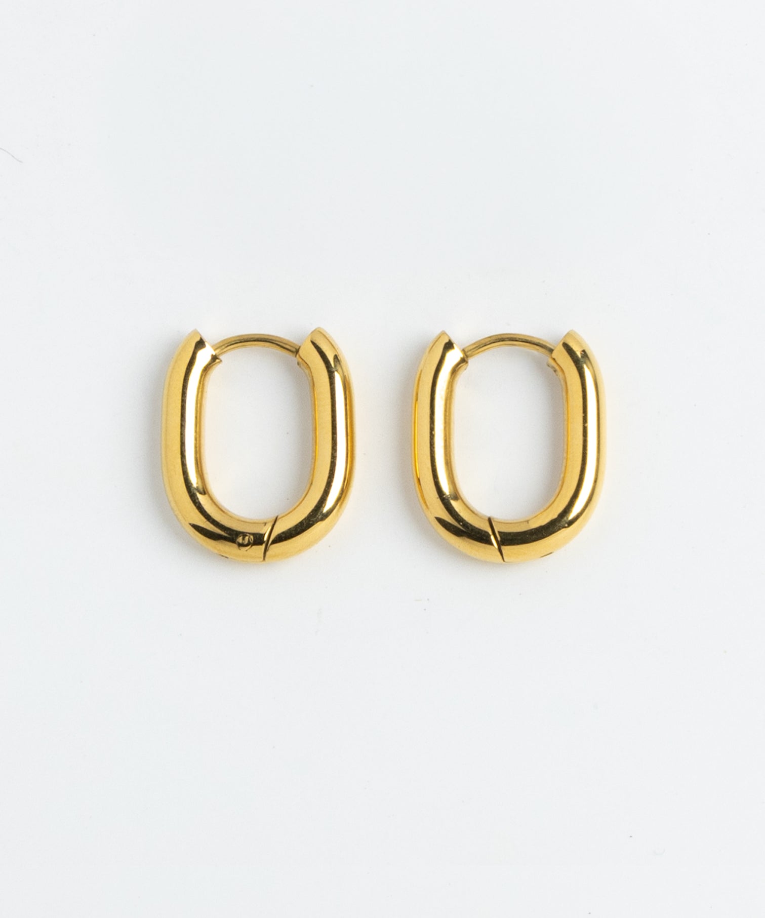 Chunky Gold Paperclip Hoop Earrings, product photo