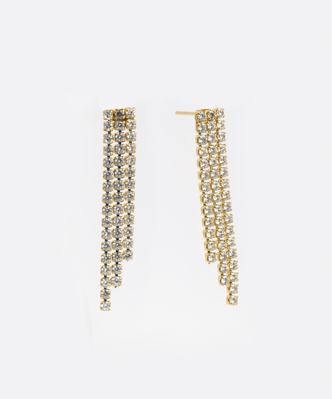 Gold Crystal Fringe Earrings product photo